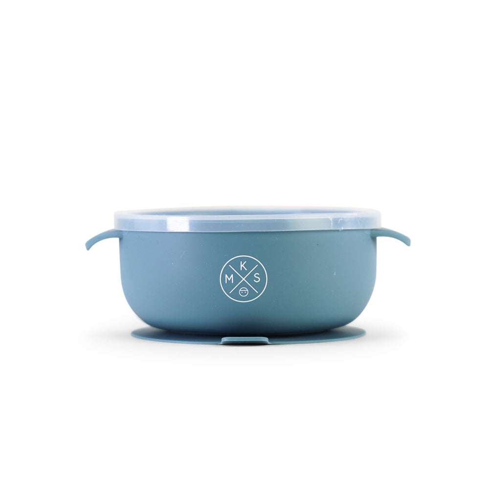 Silicone Bowl with lid - Petrol
