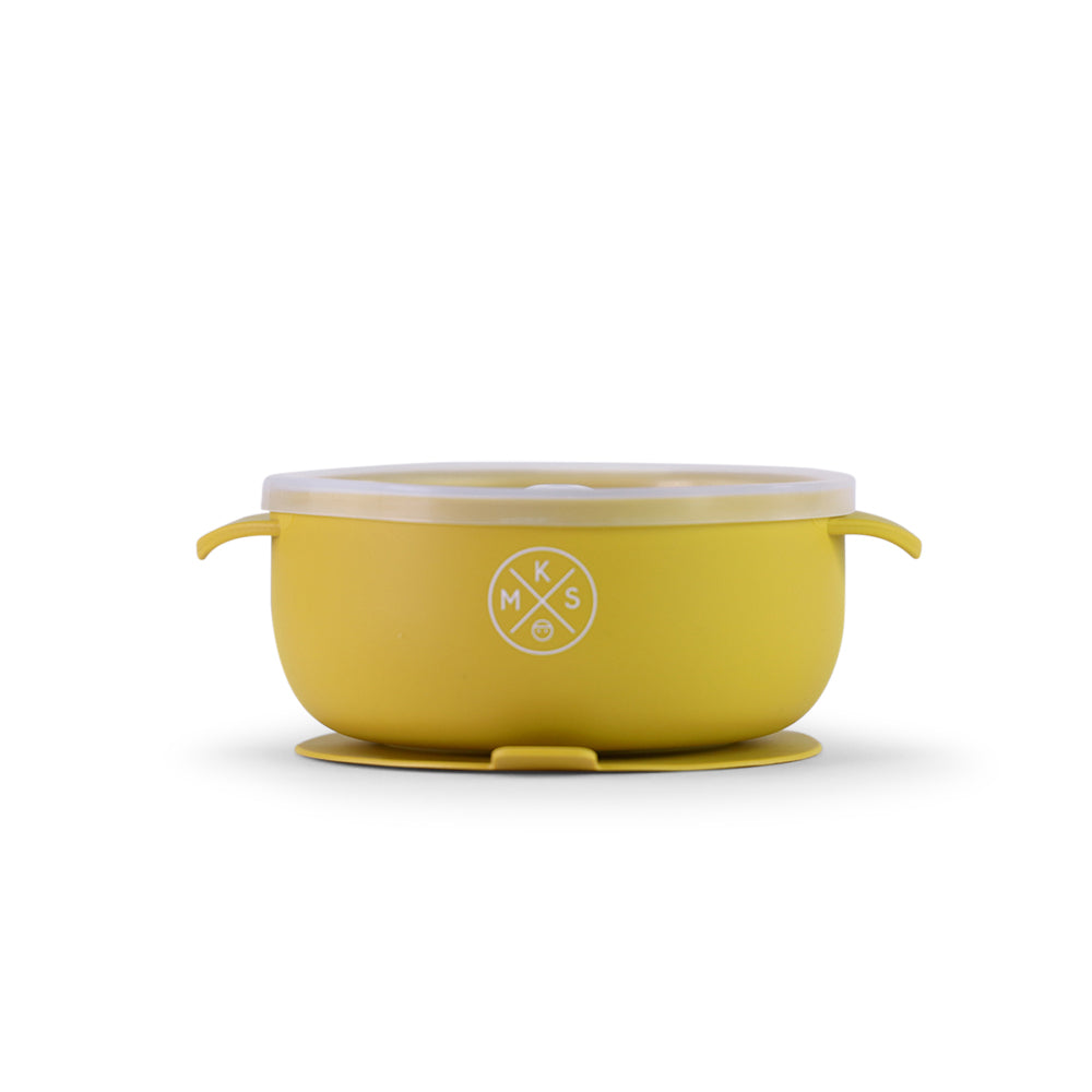 Silicone Bowl with lid - Mustard