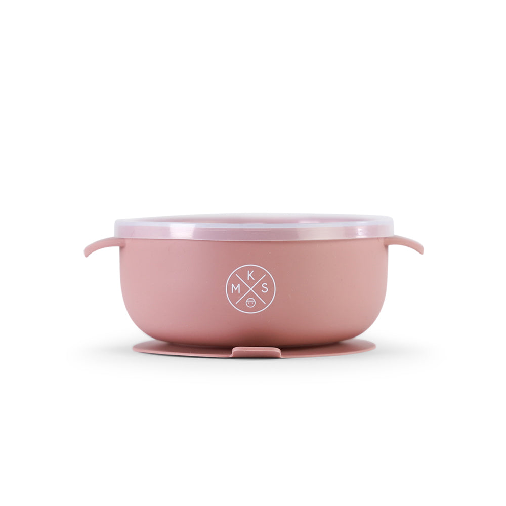 Silicone Bowl with lid - Dusty Pink