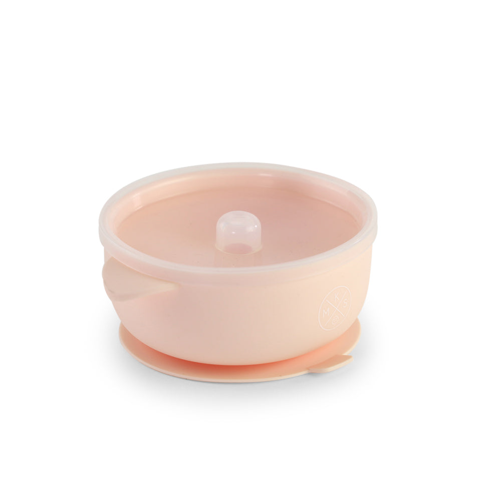 Silicone Bowl with lid - Soft Pink