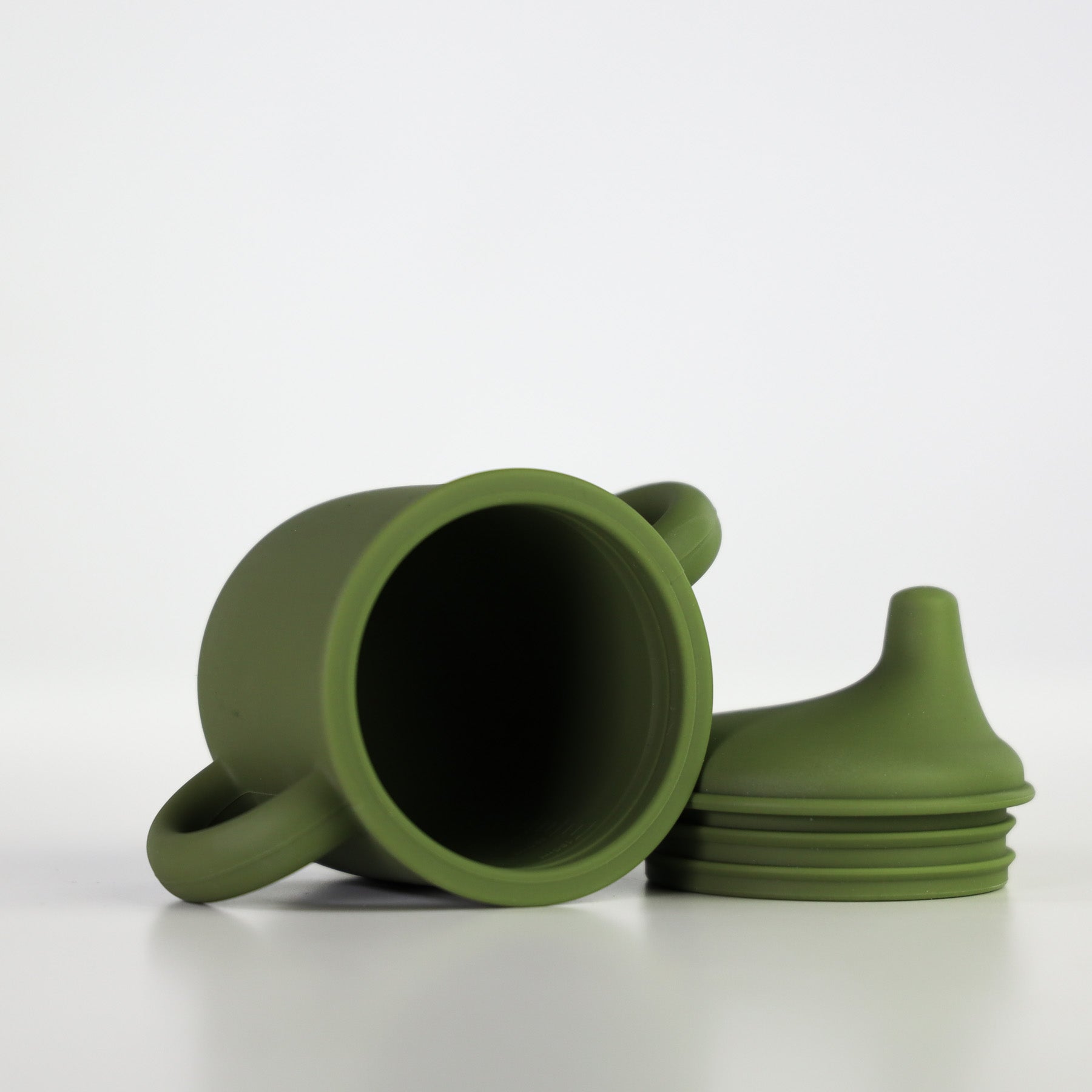 Silicone Sippy Cup with lid and handles Army Green for little boys MKS Miminoo Arizona Unbreakable durable dinnerware for kids