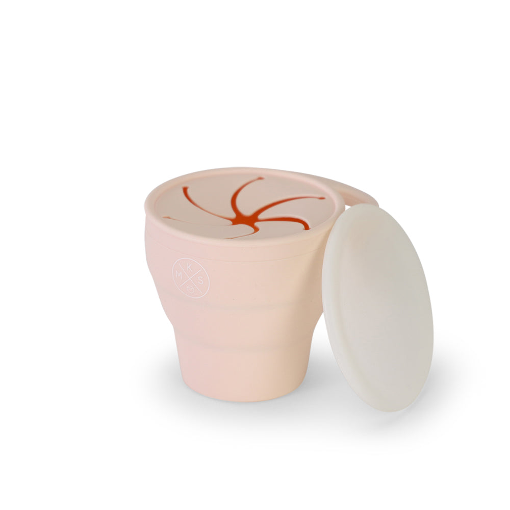 Collapsible Silicone Snack Cup - Soft Pink
