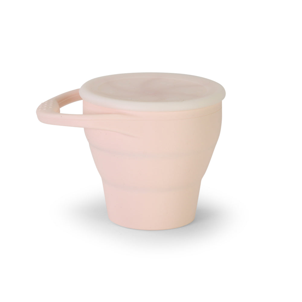 Collapsible Silicone Snack Cup - Soft Pink