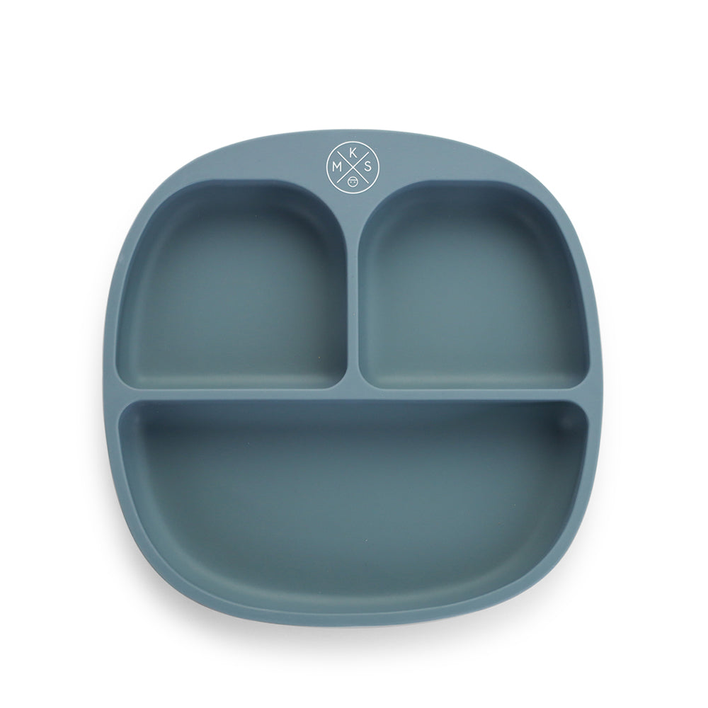Suction plate compartments dinnerware babies silicone reusable durable unbreakable dinnerware mks miminoo arizona usa charcoal