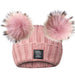 Angora Classic Line Double Snap On Pom Poms Hat Dusty Pink-Winter Beanies-Mix & Match baby beanie winter hat snap on removable pompom single or double by MKS Miminoo Arizona USA