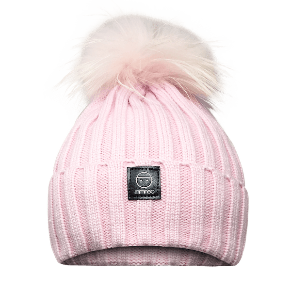 Angora Classic Line Single Snap On Pom Pom Hat Pink-Winter Beanies-Mix & Match baby beanie winter hat snap on removable pompom single or double by MKS Miminoo Arizona USA