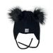 Baby Snap On Pom Poms Beanie with Strings Black-Winter Beanies-Mix & Match baby beanie winter hat snap on removable pompom single or double by MKS Miminoo Arizona USA