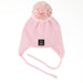 Baby Snap On Pom Poms Beanie with Strings Pink-Winter Beanies-Mix & Match baby beanie winter hat snap on removable pompom single or double by MKS Miminoo Arizona USA