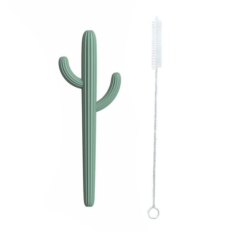 Cactus Silicone Teether / Straw TEETHER MKS MIMINOO Powder Blue 