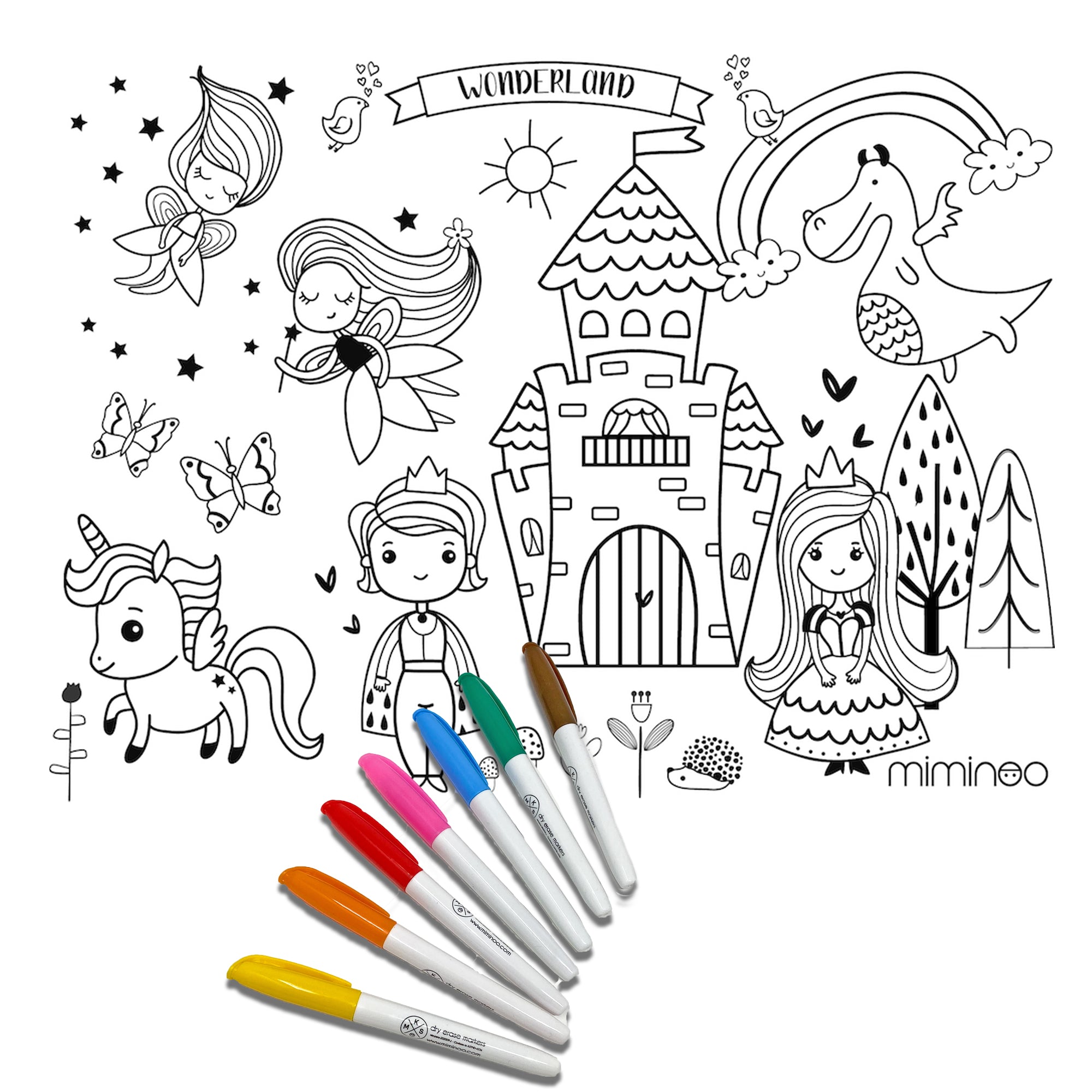 Dry Erase Non-Toxic Markers for kids silicone coloring mat