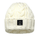 Merino Wool Snap on One Pom Braided Beanie in Ivory-Winter Beanies-Mix & Match baby beanie winter hat snap on removable pompom single or double by MKS Miminoo Arizona USA