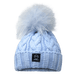 Merino Wool Single Pompom Braided Hat in Light Blue-Winter Beanies-Mix & Match baby beanie winter hat snap on removable pompom single or double by MKS Miminoo Arizona USA