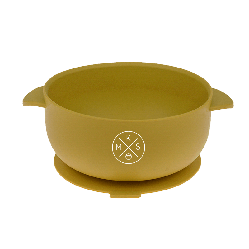 Silicone Bowl with lid in Mustard A BOWL by MKS Unbreakable, durable and low maintenance dinnerware by MKS Distribution LLC Gilbert Phoenix USA. Modern trendy minimalist design.